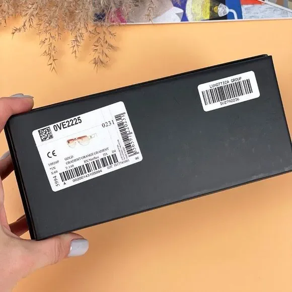 🔥 Versace  VE2225 10020P Sunglasses Aviator Gold Orange Brown Men - Picture 9 of 9